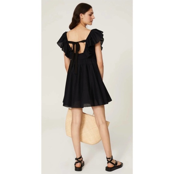 Peter Som Flutter Sleeve Black Babydoll Dress size 4 - Picture 2 of 10